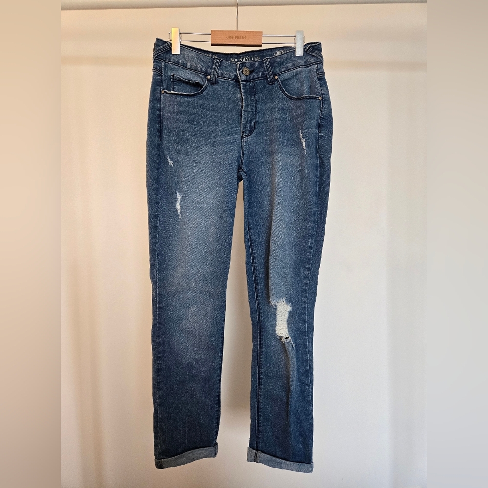 Classic Blue Distressed Jeggings
